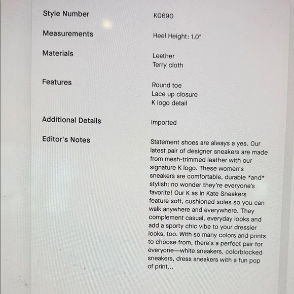 Kate Spade K as in Kate Mesh Sneakers 8.5 - Picture 14 of 14